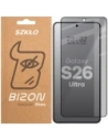 Prywatyzujące szkło hartowane Bizon Glass Edge Shadow do Samsung Galaxy S26 Ultra przyciemniane z czarną ramką