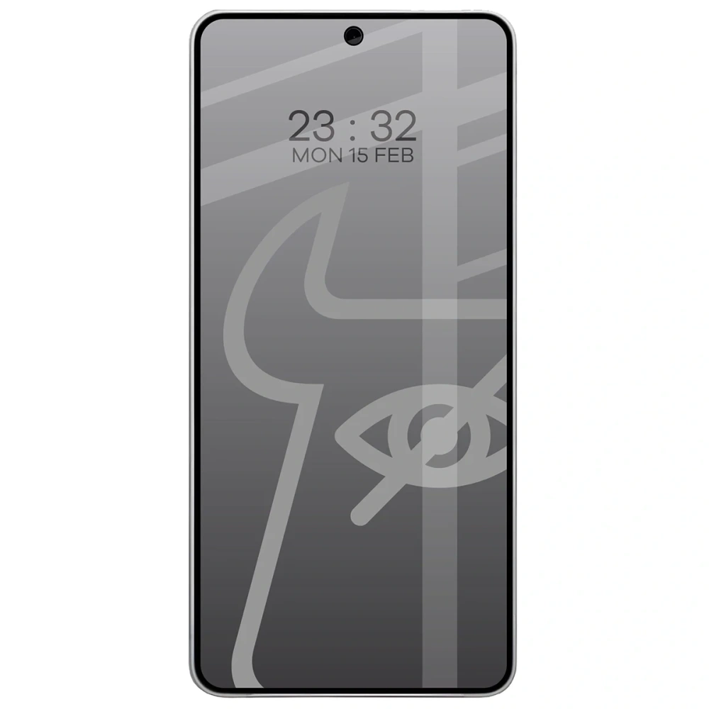 Prywatyzujące szkło hartowane Bizon Glass Edge Shadow do Samsung Galaxy S26 Ultra przyciemniane z czarną ramką