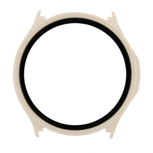 Etui ze szkłem do zegarka Bizon Case Watch Adamo do OnePlus Watch Lite 45 mm / Oppo Watch S 45 mm beżowe