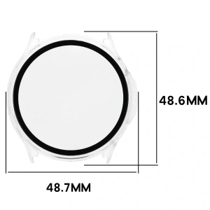 Etui ze szkłem do zegarka Bizon Case Watch Adamo do OnePlus Watch Lite 45 mm / Oppo Watch S 45 mm przezroczyste