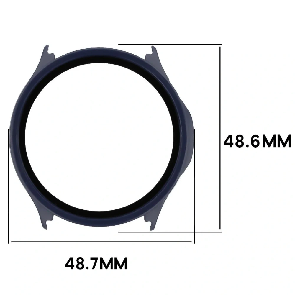 Etui ze szkłem do zegarka Bizon Case Watch Adamo do OnePlus Watch Lite 45 mm / Oppo Watch S 45 mm granatowe