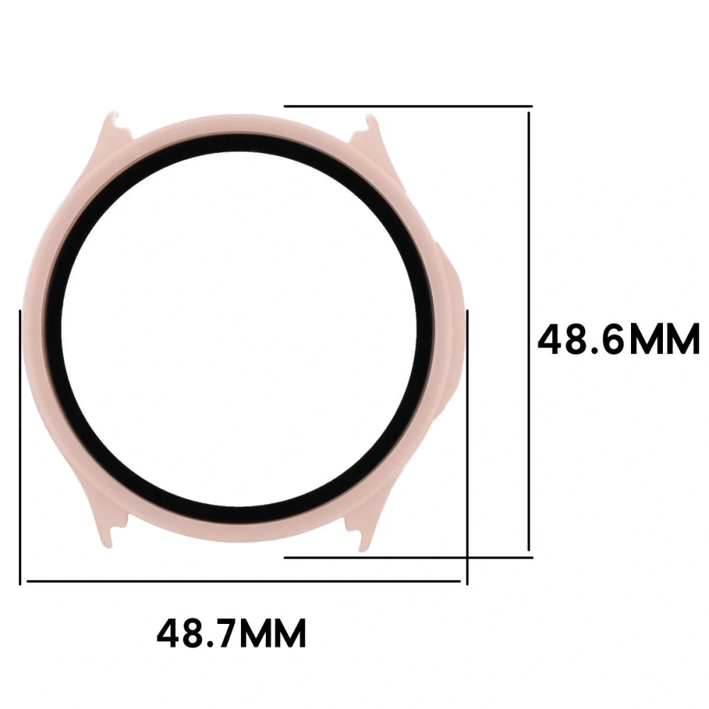 Etui ze szkłem do zegarka Bizon Case Watch Adamo do OnePlus Watch Lite 45 mm / Oppo Watch S 45 mm różowe