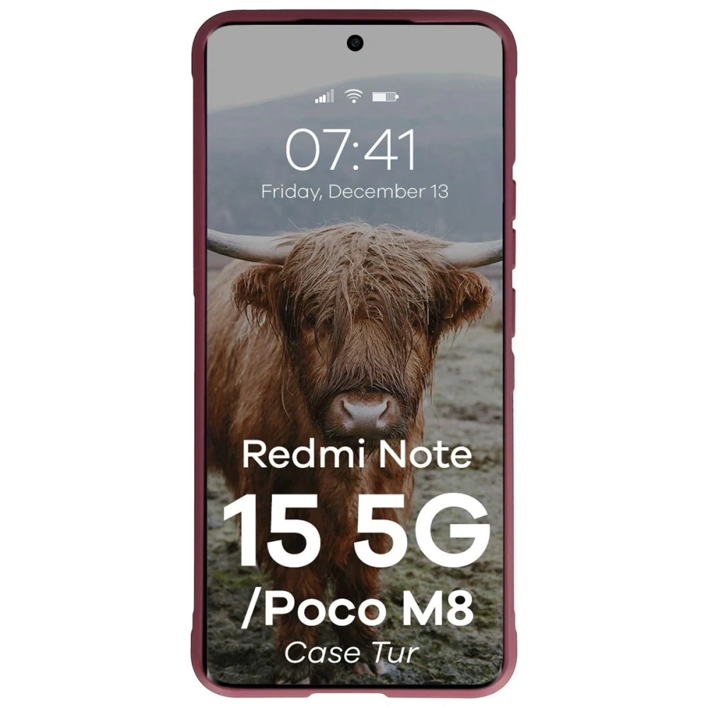 Pancerne etui Bizon Case Tur do Xiaomi Redmi Note 15 5G / POCO M8 5G burgundowe