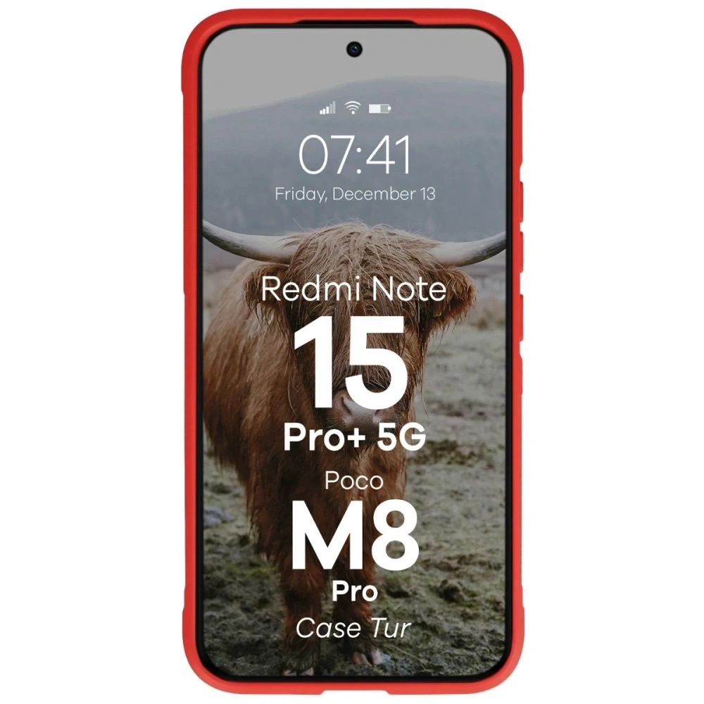 Pancerne etui Bizon Case Tur do Xiaomi Redmi Note 15 Pro Plus 5G / POCO M8 Pro 5G czerwone