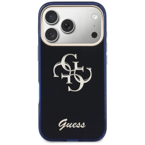 Etui Guess IML 4G Script Metal do Apple iPhone 17 Pro Max niebieski