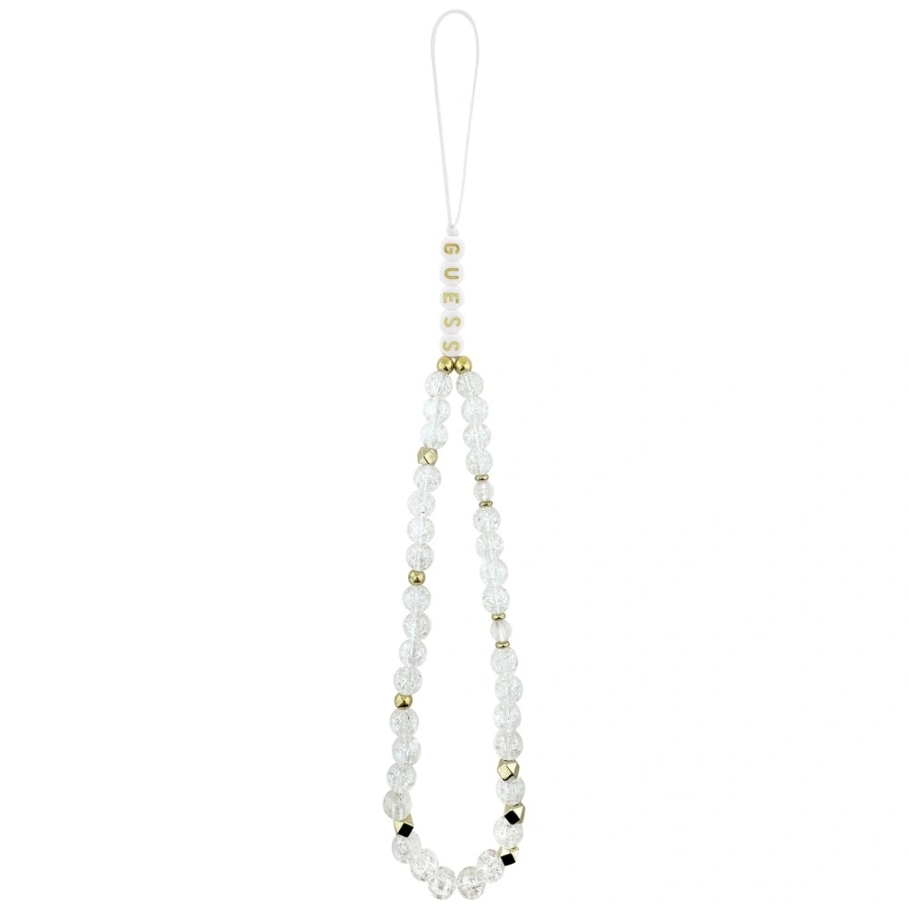 Etui Guess IML Glitters Script Strap MagSafe do Apple iPhone 17 Pro Max przezroczysty