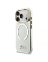 Etui Guess IML Glitters Script Strap MagSafe do Apple iPhone 17 Pro przezroczysty