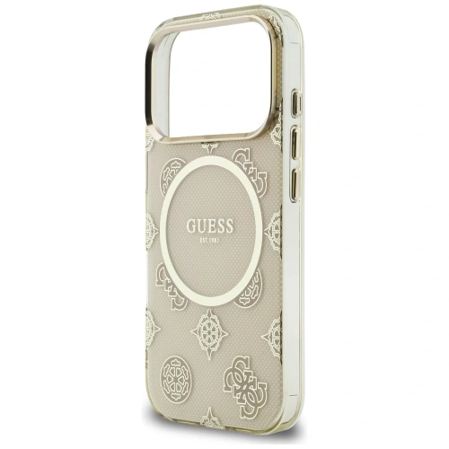 Etui Guess IML Peony Dot MagSafe do Apple iPhone 17 Pro beżowy