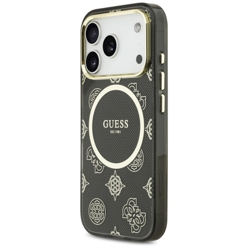 Etui Guess IML Peony Dot MagSafe do Apple iPhone 17 Pro czarny