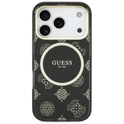 Etui Guess IML Peony Dot MagSafe do Apple iPhone 17 Pro czarny