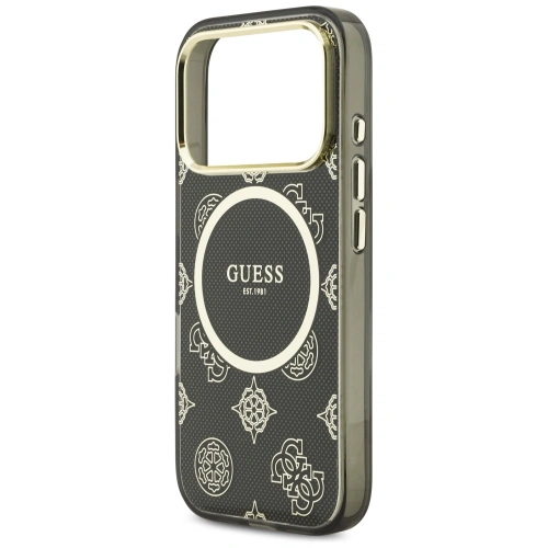 Etui Guess IML Peony Dot MagSafe do Apple iPhone 17 Pro czarny