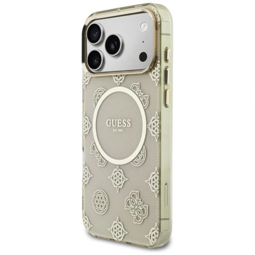 Etui Guess IML Peony Dot MagSafe do Apple iPhone 17 Pro Max beżowy