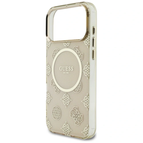 Etui Guess IML Peony Dot MagSafe do Apple iPhone 17 Pro Max beżowy