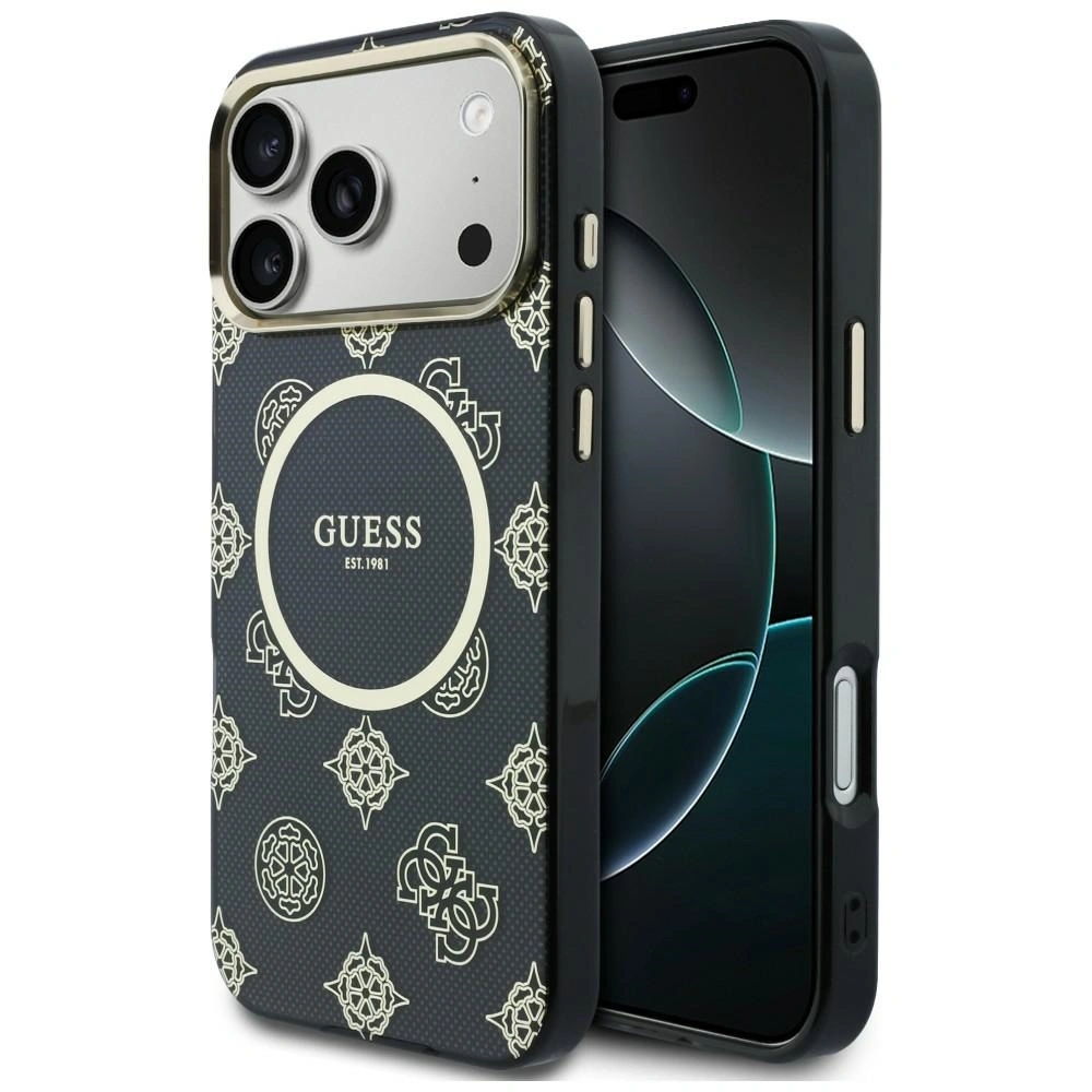 Etui Guess IML Peony Dot MagSafe do Apple iPhone 17 Pro Max czarny