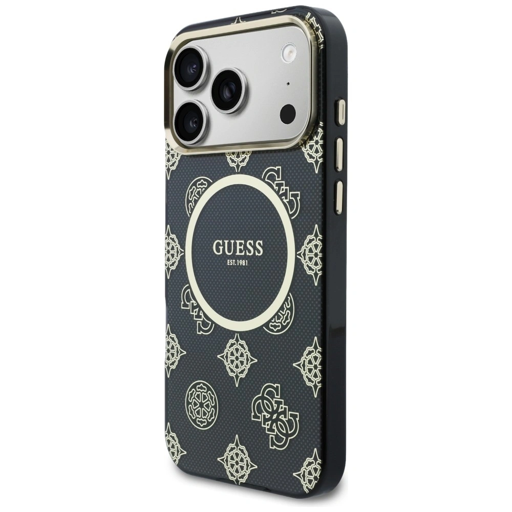 Etui Guess IML Peony Dot MagSafe do Apple iPhone 17 Pro Max czarny