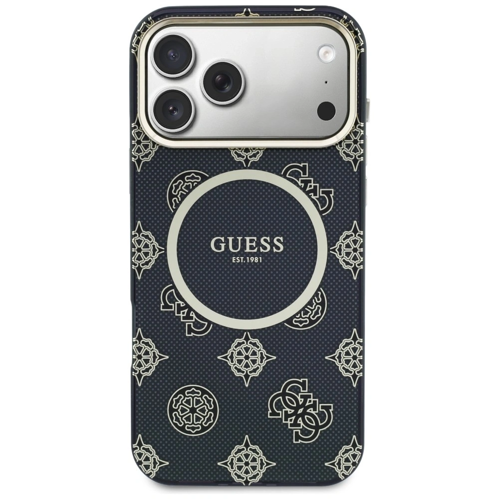 Etui Guess IML Peony Dot MagSafe do Apple iPhone 17 Pro Max czarny