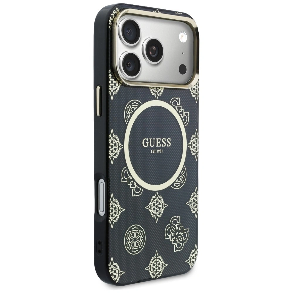 Etui Guess IML Peony Dot MagSafe do Apple iPhone 17 Pro Max czarny