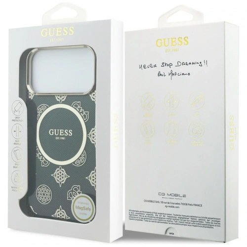 Etui Guess IML Peony Dot MagSafe do Apple iPhone 17 Pro Max czarny