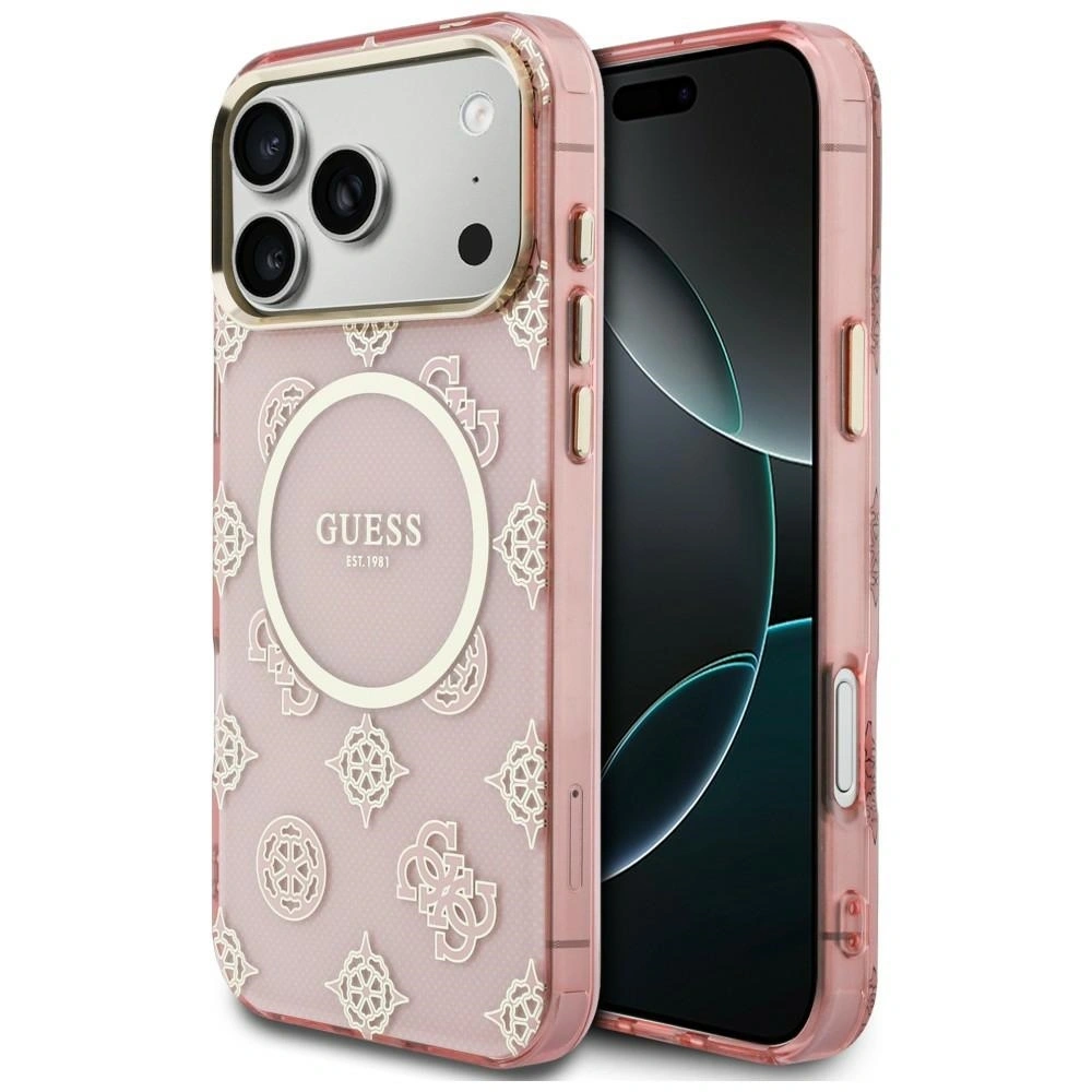 Etui Guess IML Peony Dot MagSafe do Apple iPhone 17 Pro Max różowy