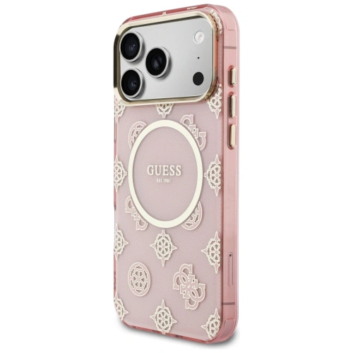 Etui Guess IML Peony Dot MagSafe do Apple iPhone 17 Pro Max różowy