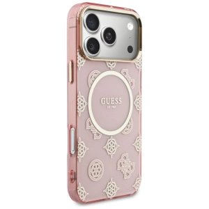 Etui Guess IML Peony Dot MagSafe do Apple iPhone 17 Pro Max różowy