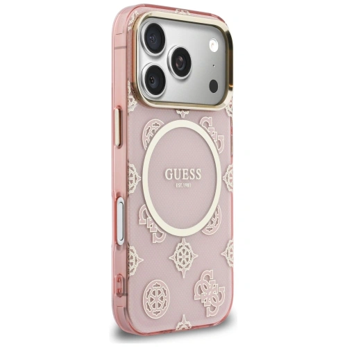 Etui Guess IML Peony Dot MagSafe do Apple iPhone 17 Pro różowy