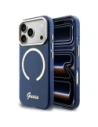 Etui Guess IML Script Metal MagSafe do Apple iPhone 17 Pro Max niebieski