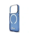 Etui Guess IML Script Metal MagSafe do Apple iPhone 17 Pro Max niebieski