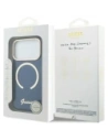 Etui Guess IML Script Metal MagSafe do Apple iPhone 17 Pro niebieski