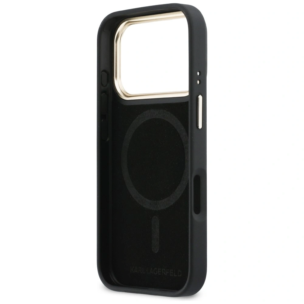 Etui Karl Lagerfeld Croco KL Script Logo MagSafe do Apple iPhone 17 Pro czarny