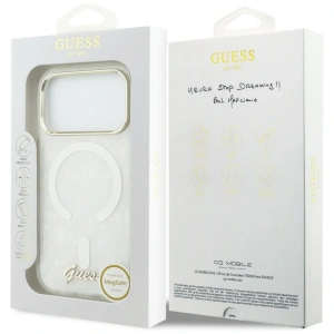 Etui Guess IML Shell Script Metal MagSafe do Apple iPhone 17 Pro Max biały