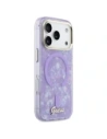 Etui Guess IML Shell Script Metal MagSafe do Apple iPhone 17 Pro Max fioletowy