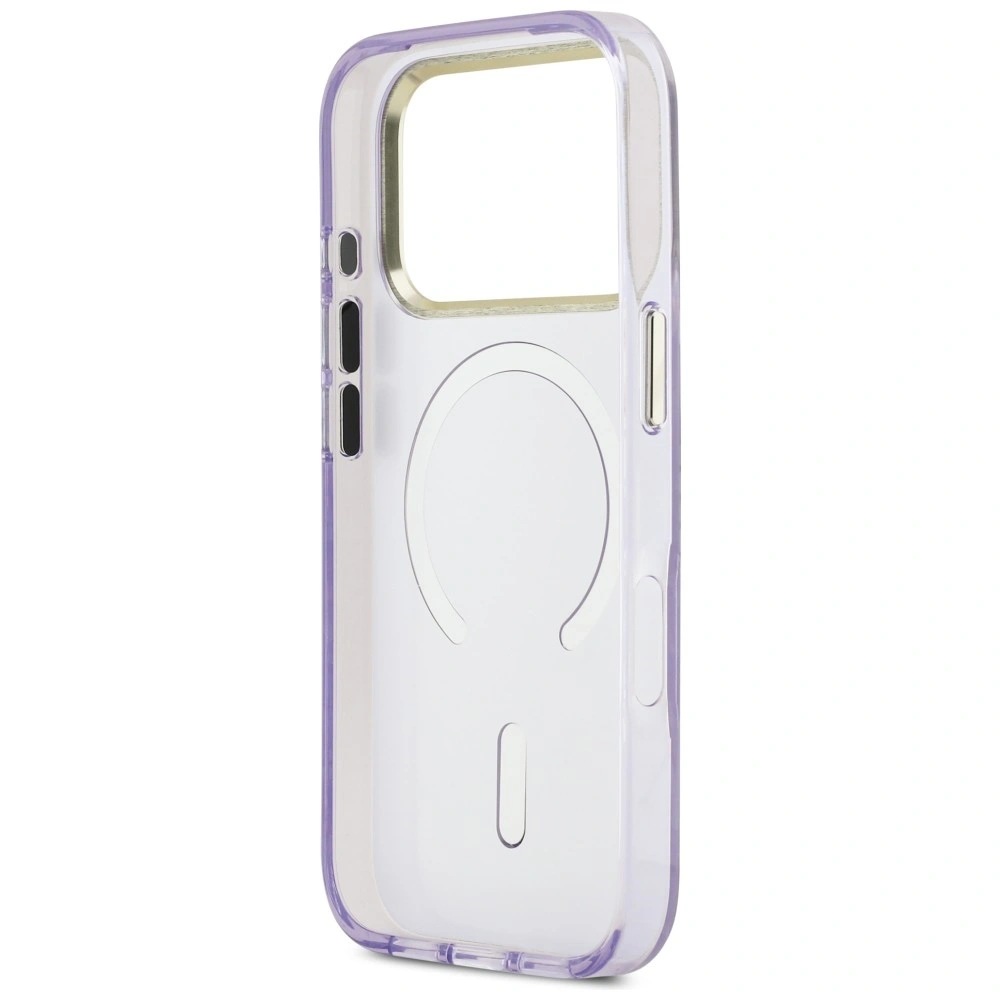 Etui Guess IML Shell Script Metal MagSafe do Apple iPhone 17 Pro Max fioletowy
