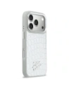 Etui Karl Lagerfeld Croco KL Script Logo MagSafe do Apple iPhone 17 Pro Max srebrny