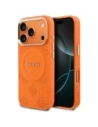Etui Guess Peony Hot Stamp MagSafe do Apple iPhone 17 Pro Max pomarańczowy