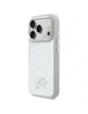 Etui Karl Lagerfeld Croco KL Script Logo MagSafe do Apple iPhone 17 Pro srebrny