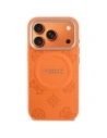 Etui Guess Peony Hot Stamp MagSafe do Apple iPhone 17 Pro Max pomarańczowy