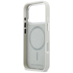 Etui Karl Lagerfeld Croco KL Script Logo MagSafe do Apple iPhone 17 Pro srebrny