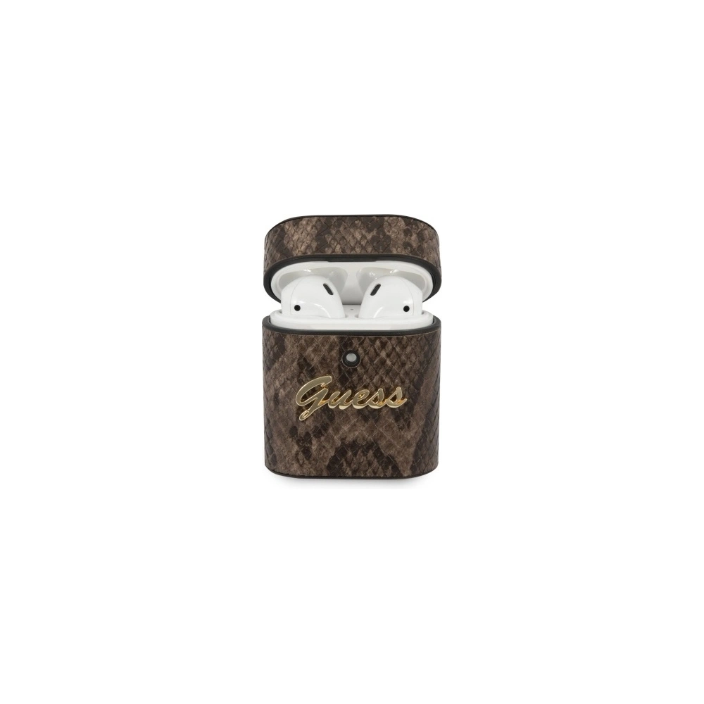 Etui Guess GUACA2PUSNSMLBR Apple AirPods cover brązowy/brown Python Collection