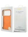 Etui Guess Peony Hot Stamp MagSafe do Apple iPhone 17 Pro Max pomarańczowy