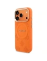 Etui Guess Peony Hot Stamp MagSafe do Apple iPhone 17 Pro pomarańczowy