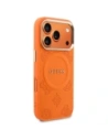 Etui Guess Peony Hot Stamp MagSafe do Apple iPhone 17 Pro pomarańczowy