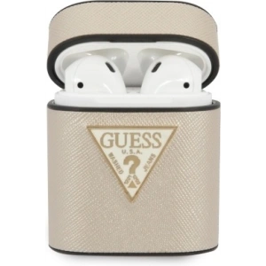 Kup Etui Guess GUACA2VSATMLLG Apple AirPods cover beżowy/beige Saffiano - GUE574BEI - {ean13} - Sklep Home Screen