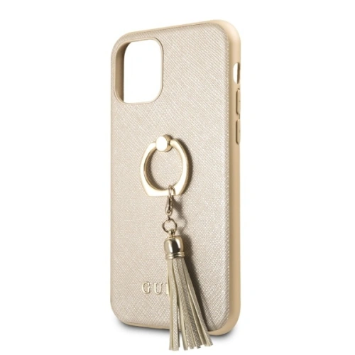 Kup Guess Apple Tasche GUHCN58RSSABE iPhone 11 Pro beige/beige Hartschalenetui Saffiano mit Ringständer - GUE578BEI - {ean13} - Sklep Home Screen
