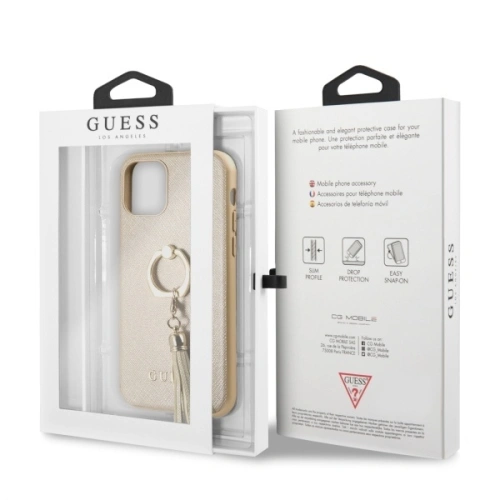 Kup Etui Guess GUHCN58RSSABE Apple iPhone 11 Pro béžové/hard case Saffiano s kroužkovým stojanem - GUE578BEI - {ean13} - Sklep Home Screen