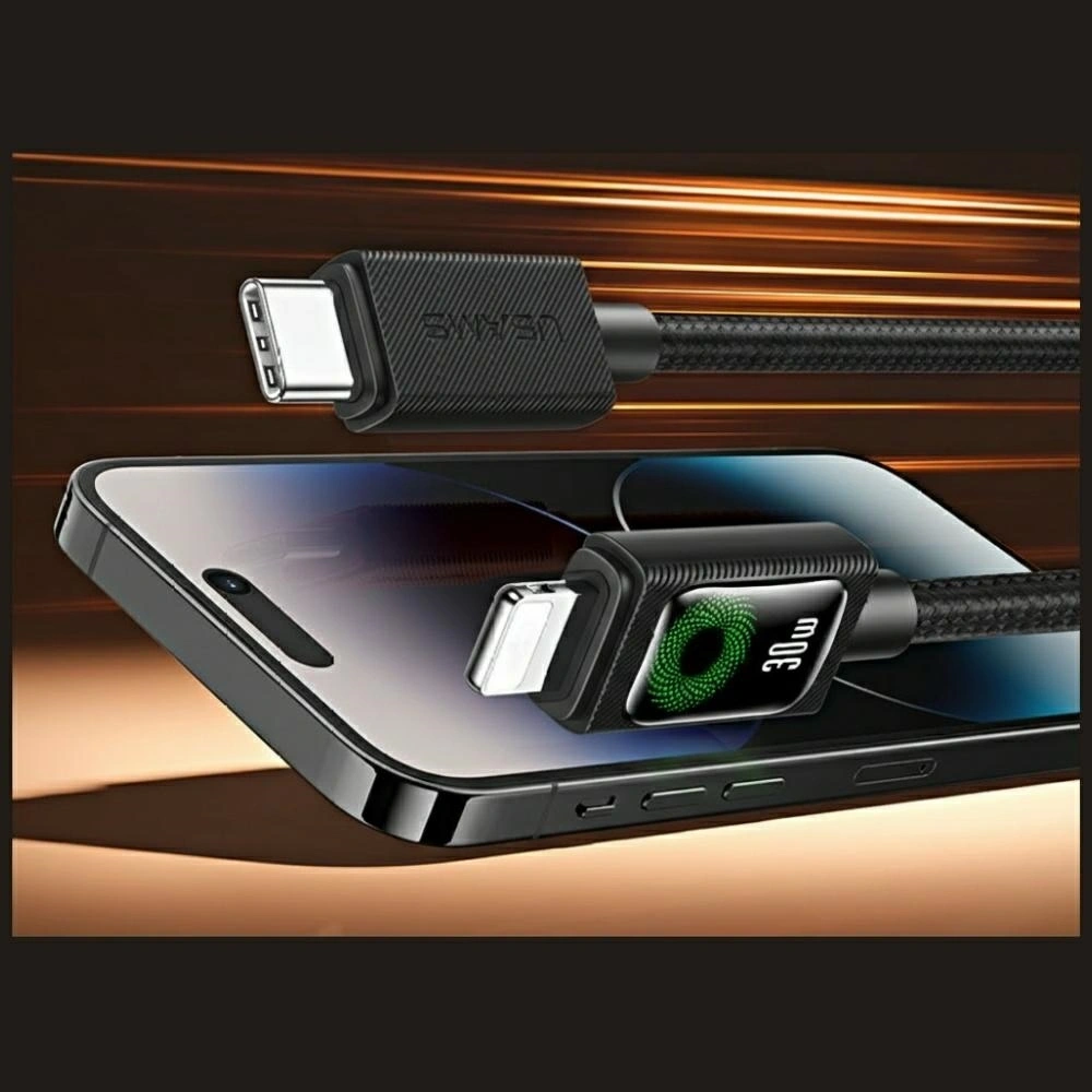 Kabel USAMS U92 30W USB-C / Lightning 1.2m czarny