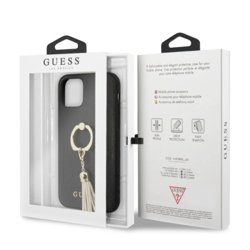Kup Guess Apple Tasche GUHCN61RSSABK iPhone 11 schwarz/schwarz Hartschalenetui Saffiano mit Ringständer - GUE579BLK - {ean13} - Sklep Home Screen