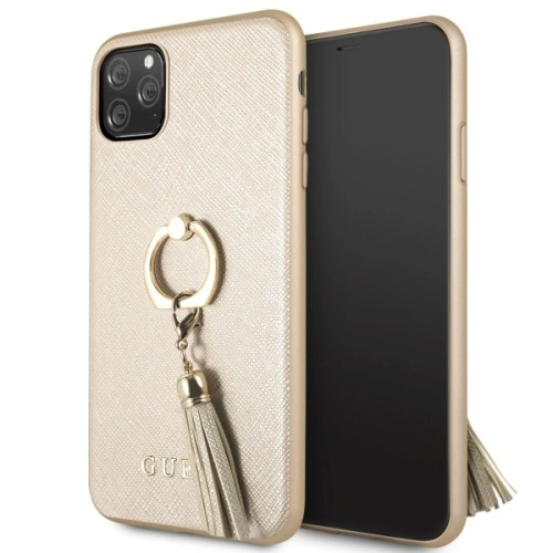 Kup Etui Guess GUHCN65RSSABE Apple iPhone 11 Pro Max béžový hard case Saffiano s kroužkovým stojanem - GUE580BEI - {ean13} - Sklep Home Screen
