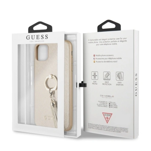 Buy Guess GUHCN65RSSABE Apple iPhone 11 Pro Max beżowy hard case Saffiano with ring stand - GUE580BEI - {ean13} - Home Screen Store Europe