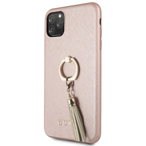 Kup Etui Guess GUHCN65RSSARG Apple iPhone 11 Pro Max rózsaszín-arany/rosegold kemény tok Saffiano gyűrűs állványal - GUE581RS - {ean13} - Sklep Home Screen